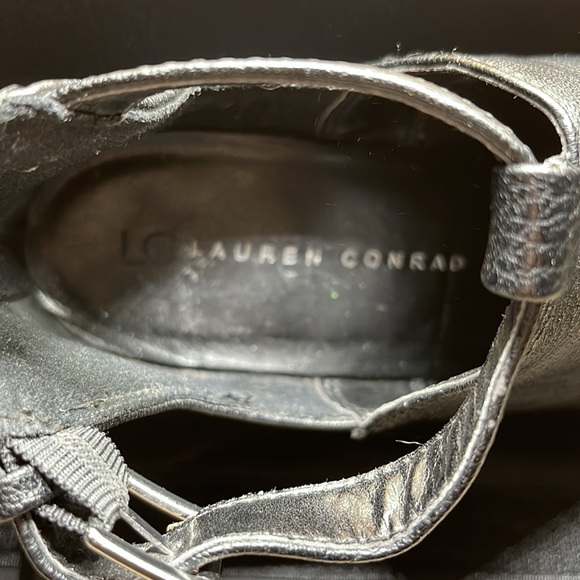 LC LAUREN CONRAD Faux Leather Ankle Strap Booties - 7 (Black) - Picture 7 of 9